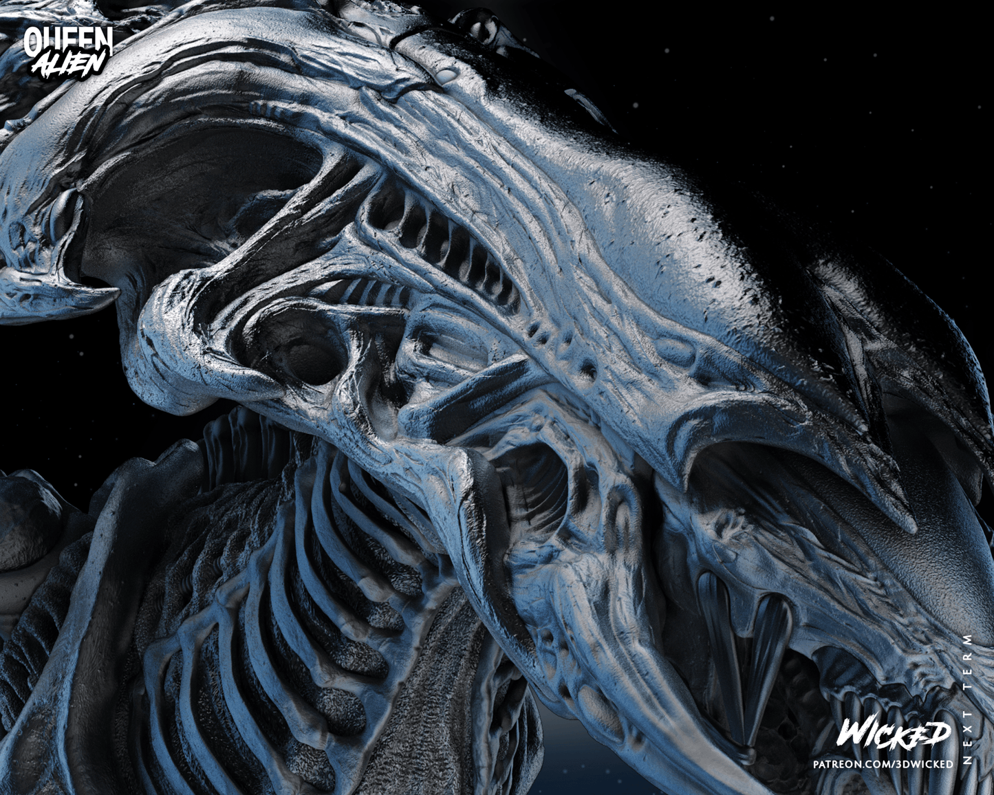 Aliens Queen Alien 3D Resin Model Print - 3D Fantasy Models