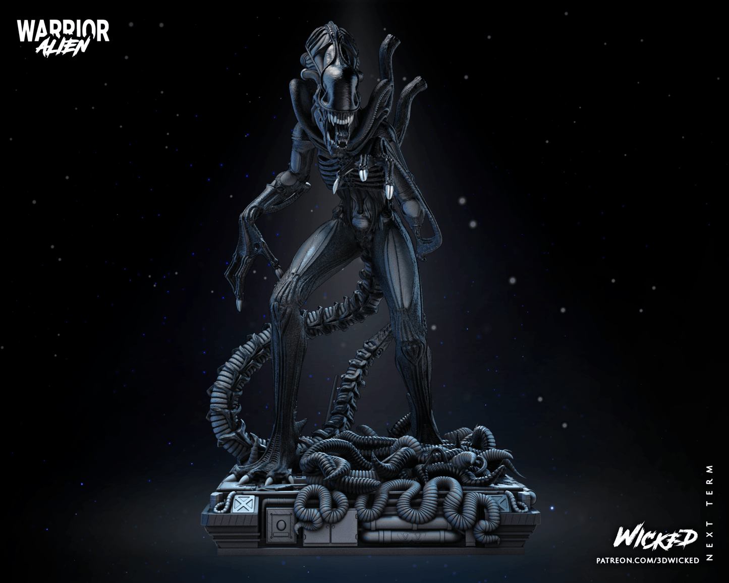 Alien Statue 3D Printed Resin Model - 3D Fantasy Models