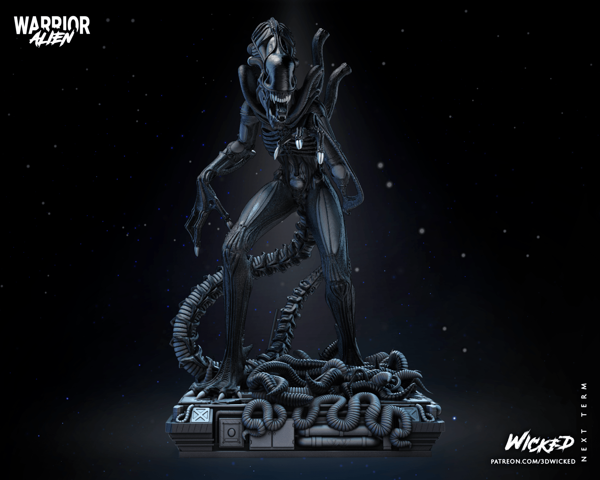 Alien Statue 3D Printed Resin Model - 3D Fantasy Models