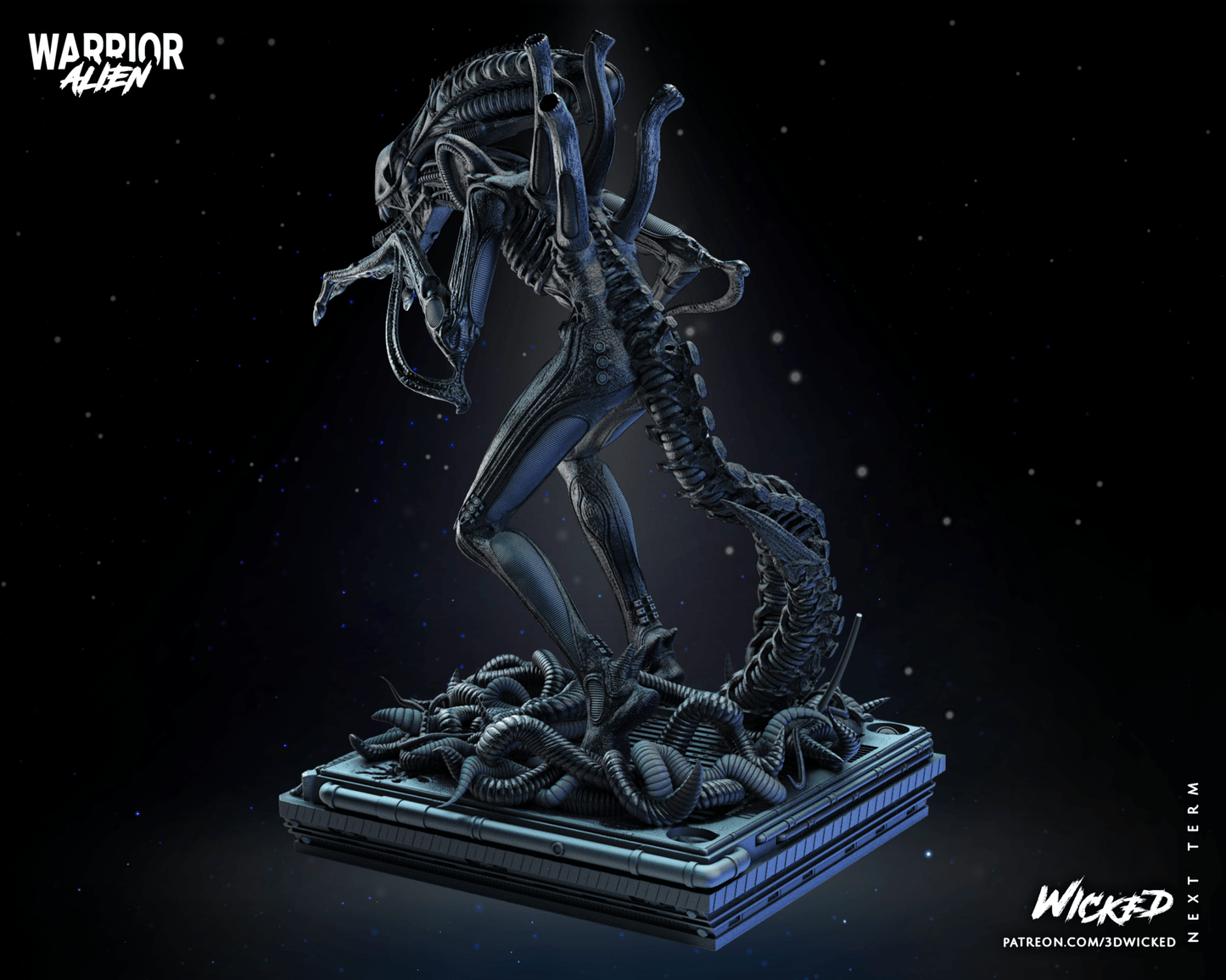 Alien Statue 3D Printed Resin Model - 3D Fantasy Models