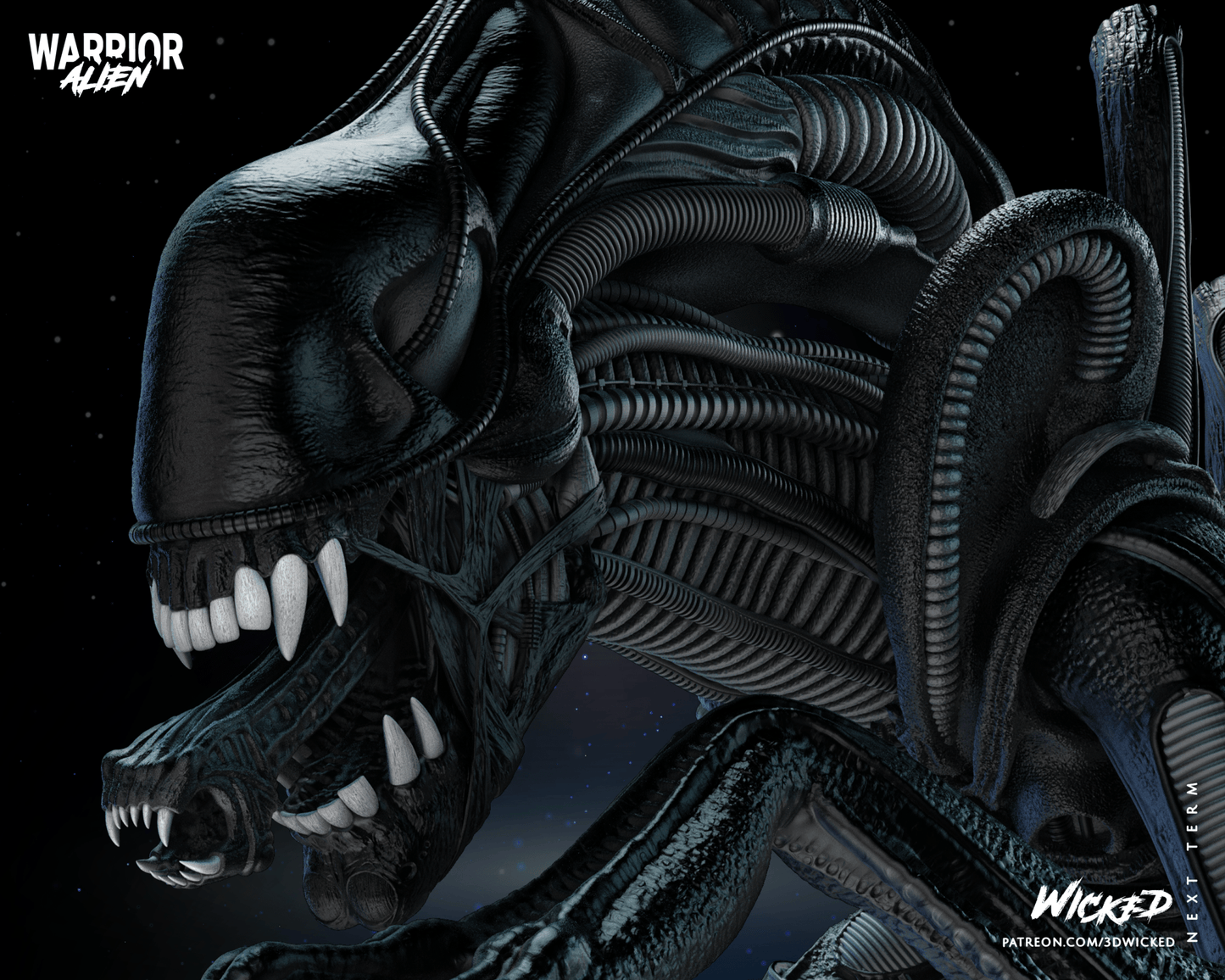 Alien Statue 3D Printed Resin Model - 3D Fantasy Models