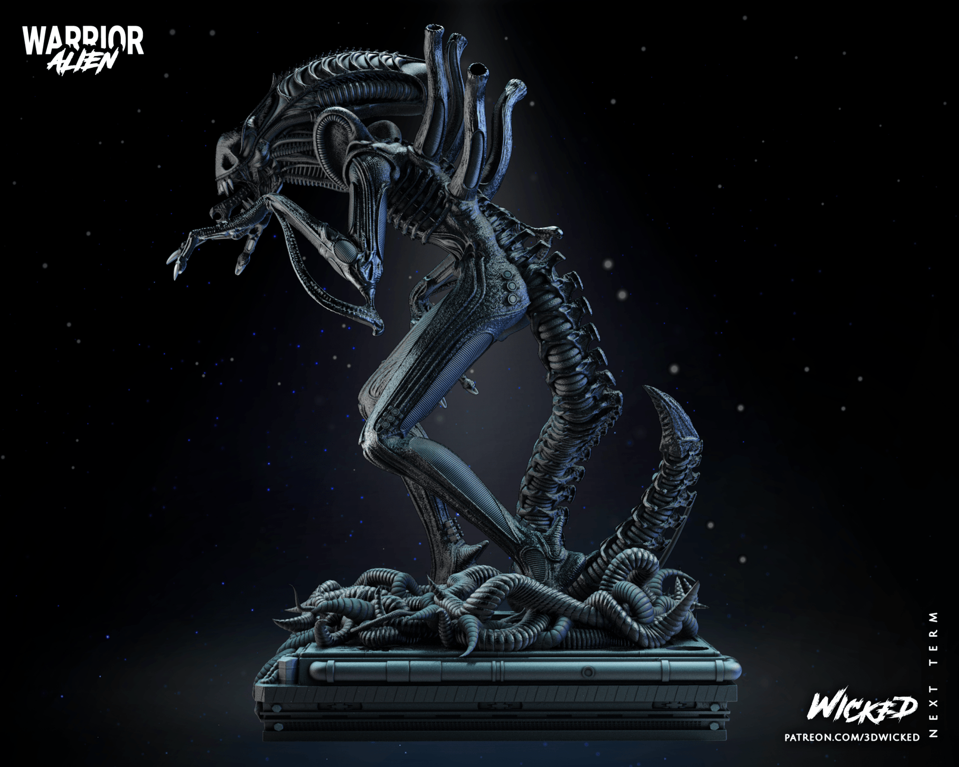 Alien Statue 3D Printed Resin Model - 3D Fantasy Models