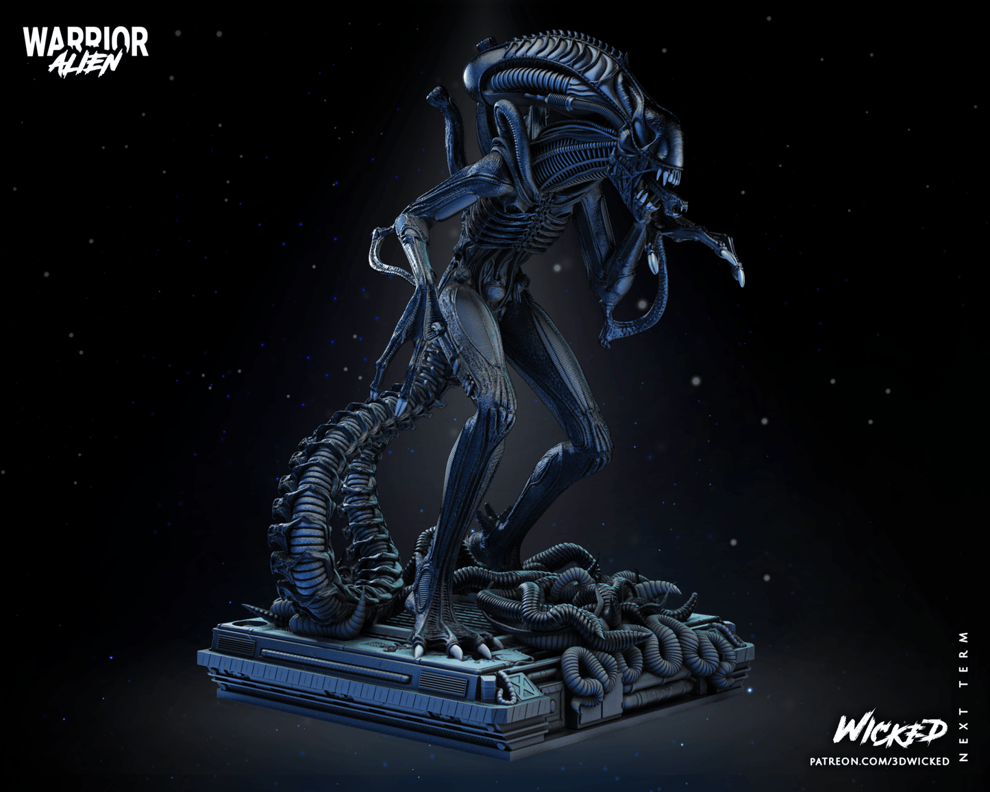 Alien Statue 3D Printed Resin Model - 3D Fantasy Models