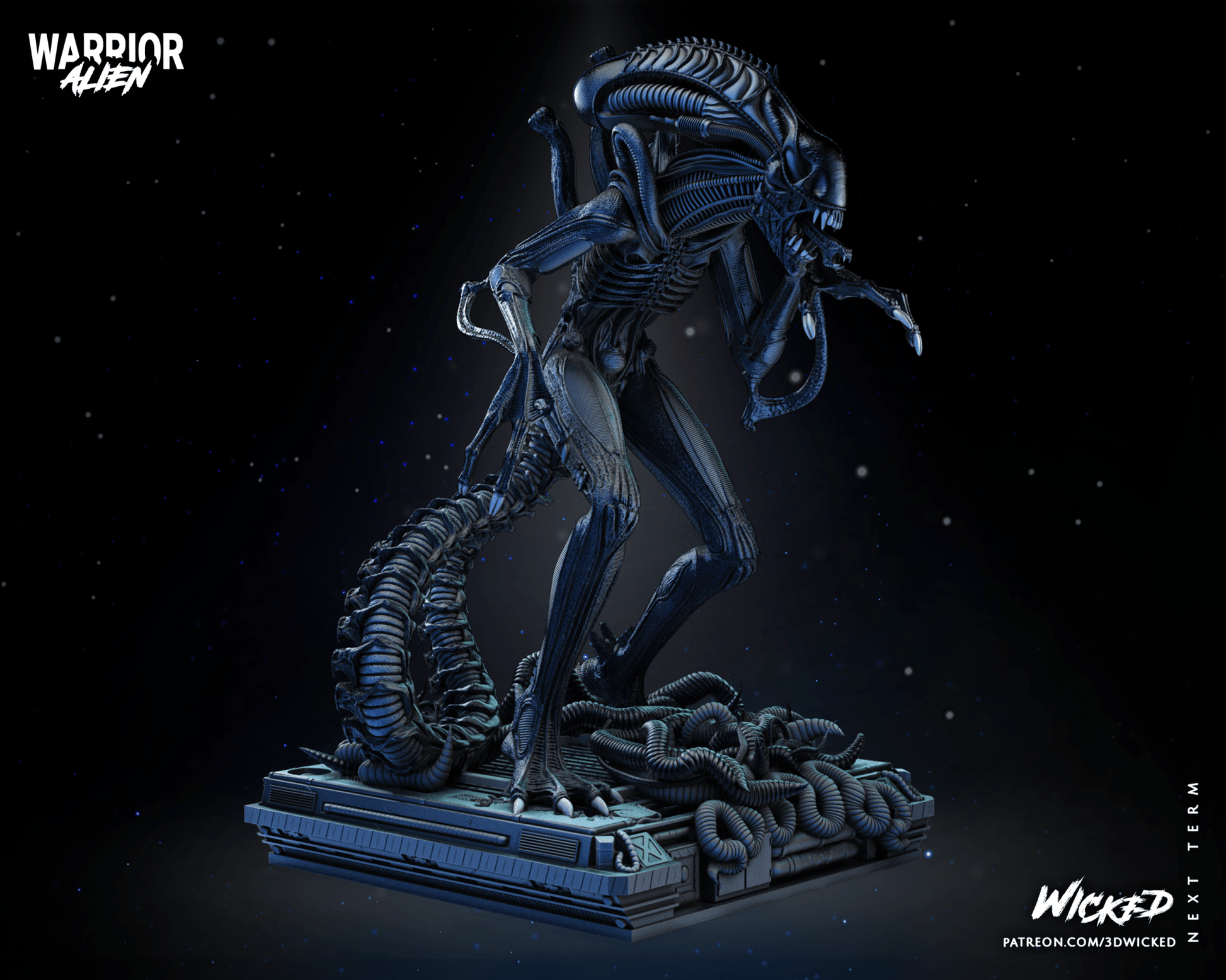 Alien Statue 3D Printed Resin Model - 3D Fantasy Models