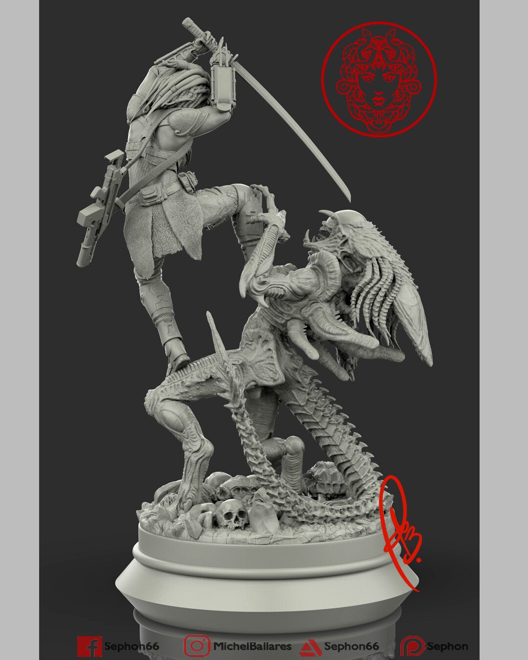 Alien Vs Predator 3D Resin Print Model, Highly Collectable - 3D Fantasy Models