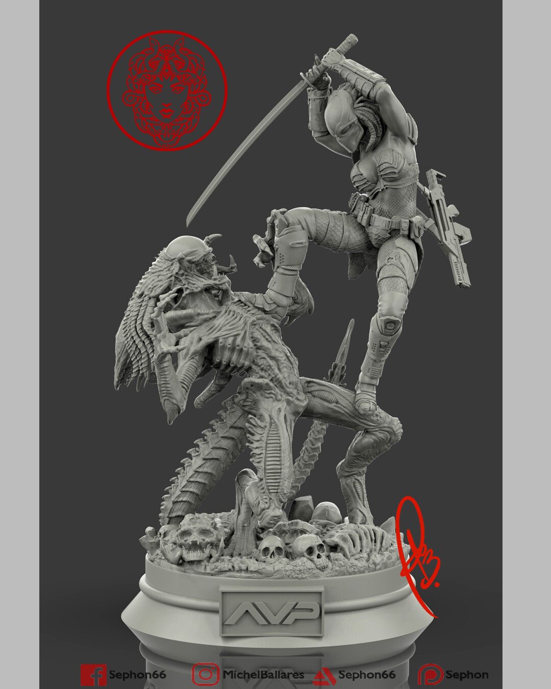 Alien Vs Predator 3D Resin Print Model, Highly Collectable - 3D Fantasy Models