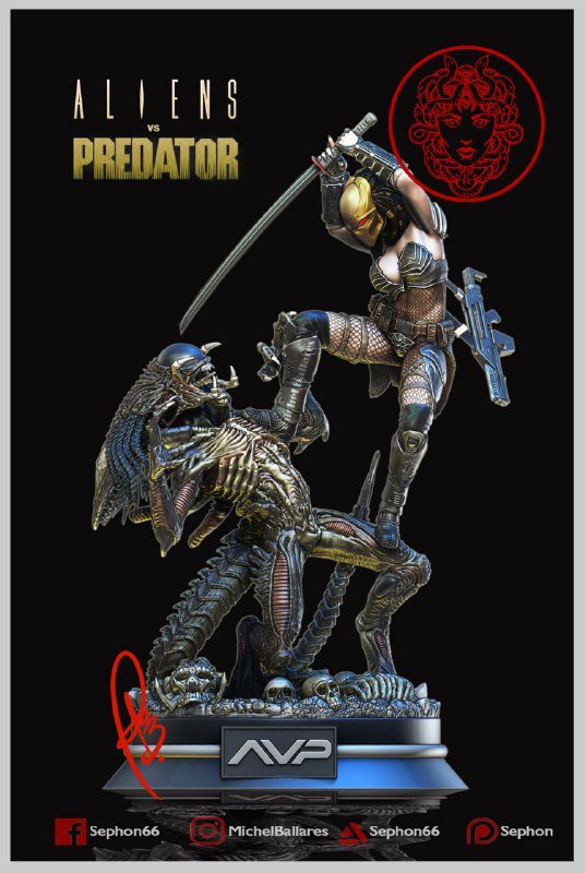 Alien Vs Predator 3D Resin Print Model, Highly Collectable - 3D Fantasy Models