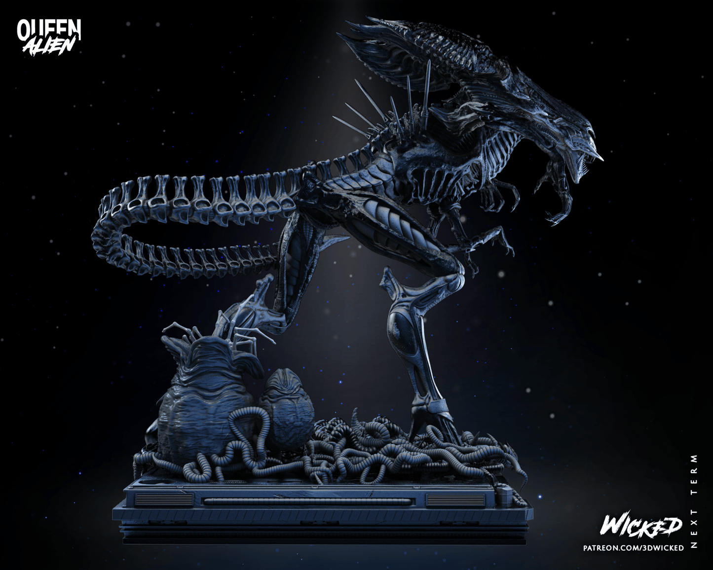Aliens Queen Alien 3D Resin Model Print - 3D Fantasy Models