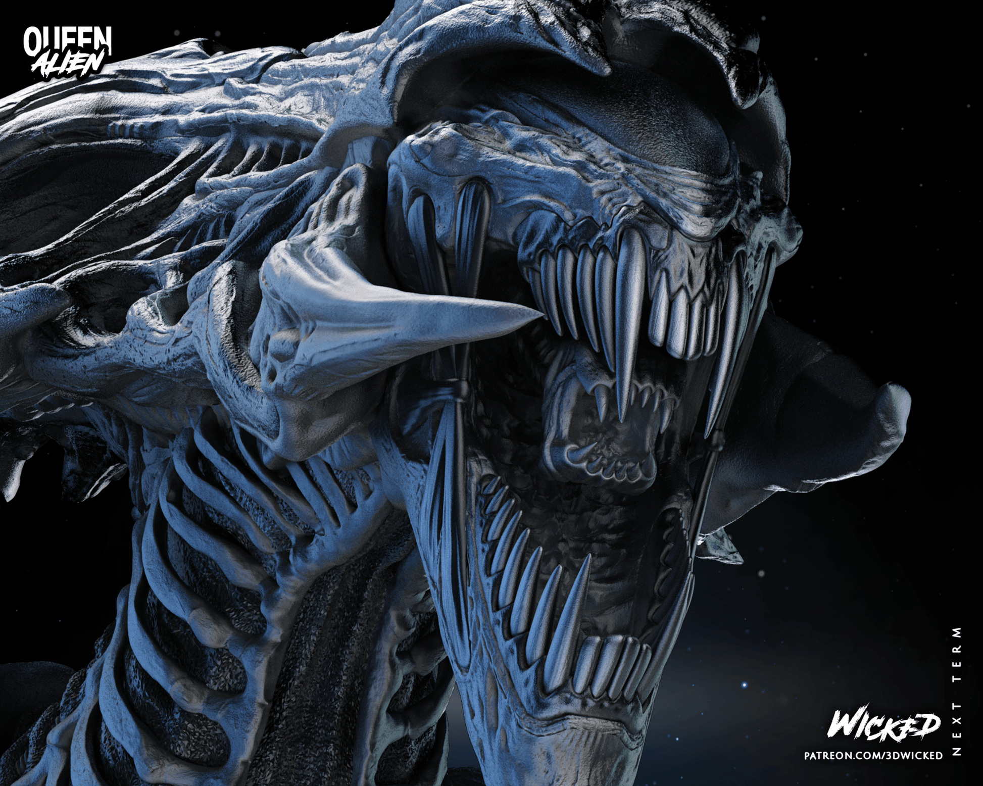Aliens Queen Alien 3D Resin Model Print - 3D Fantasy Models