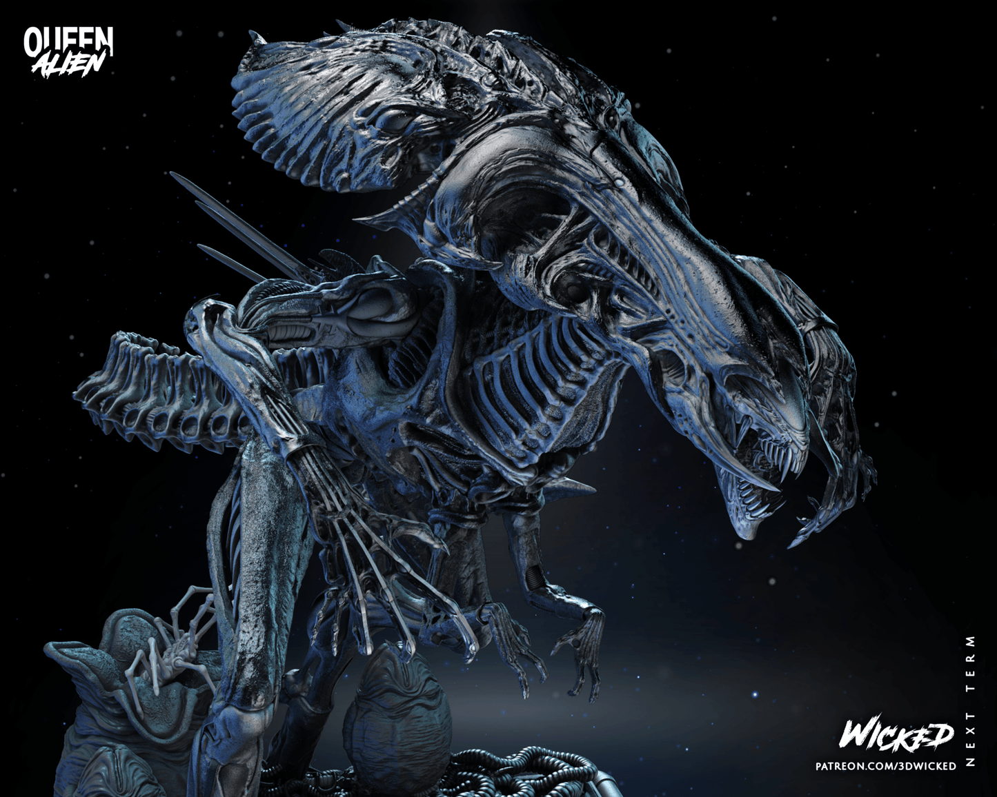 Aliens Queen Alien 3D Resin Model Print - 3D Fantasy Models