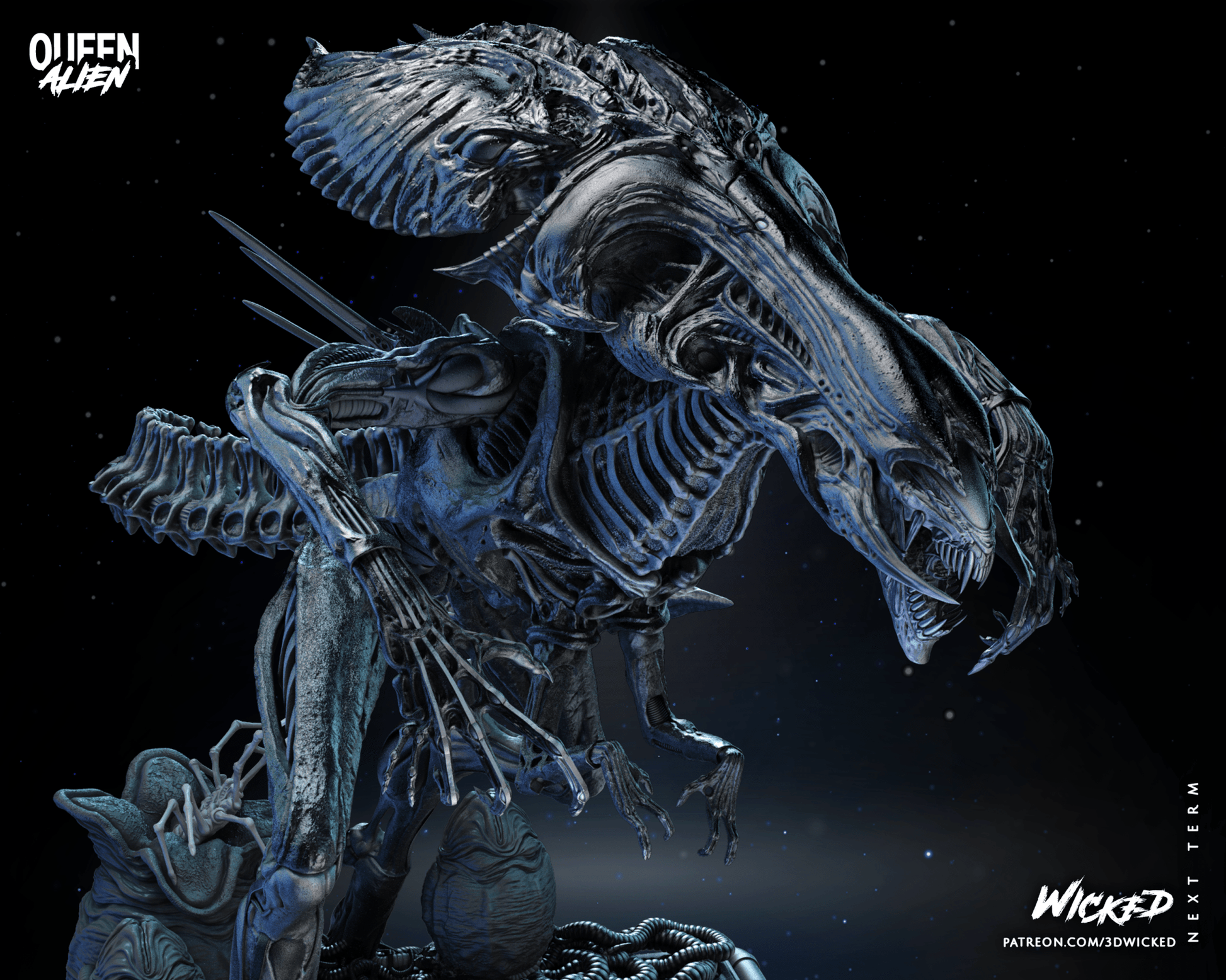 Aliens Queen Alien 3D Resin Model Print - 3D Fantasy Models