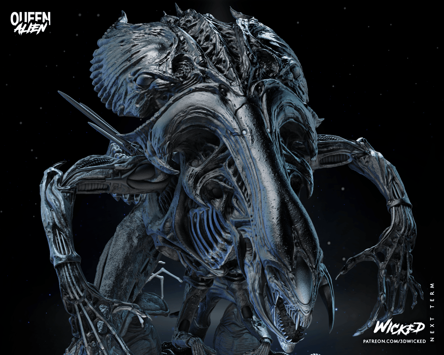 Aliens Queen Alien 3D Resin Model Print - 3D Fantasy Models