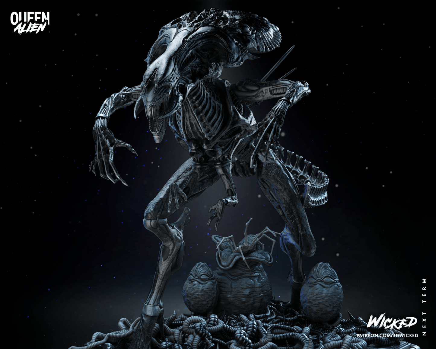 Aliens Queen Alien 3D Resin Model Print - 3D Fantasy Models