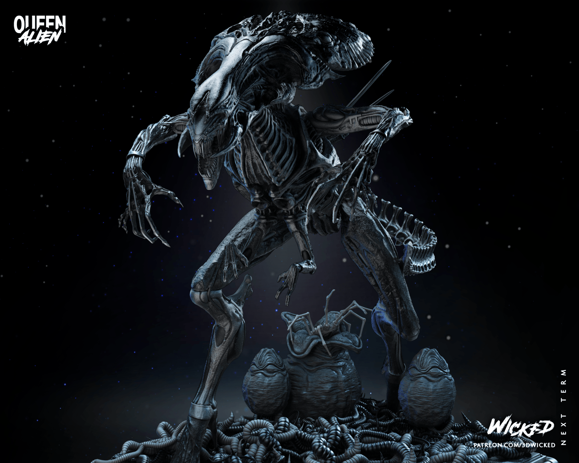 Aliens Queen Alien 3D Resin Model Print - 3D Fantasy Models