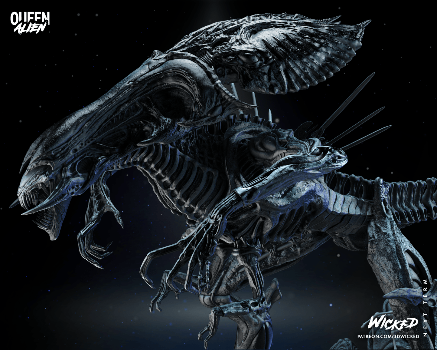 Aliens Queen Alien 3D Resin Model Print - 3D Fantasy Models