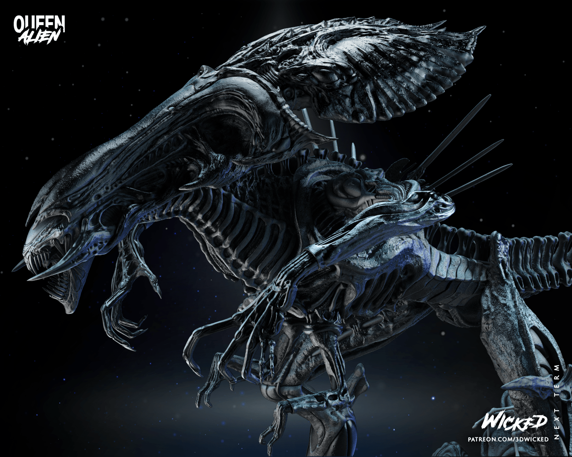 Aliens Queen Alien 3D Resin Model Print - 3D Fantasy Models