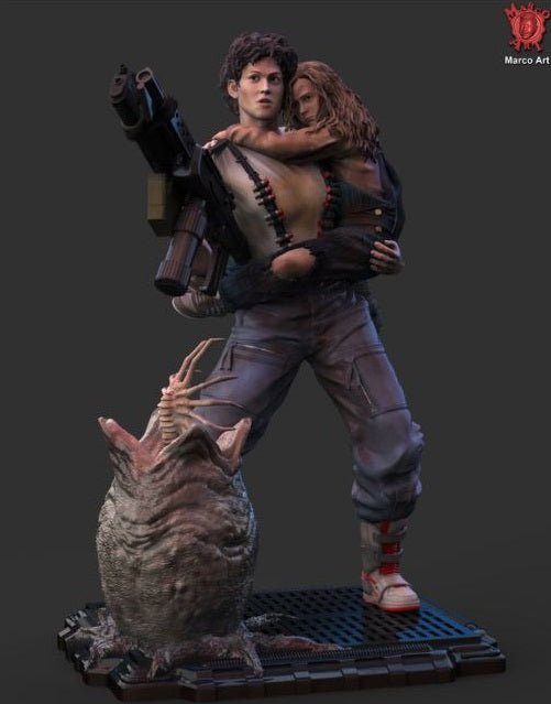Aliens Ripley and Newt 3D Resin Printed Model - 3D Fantasy Models
