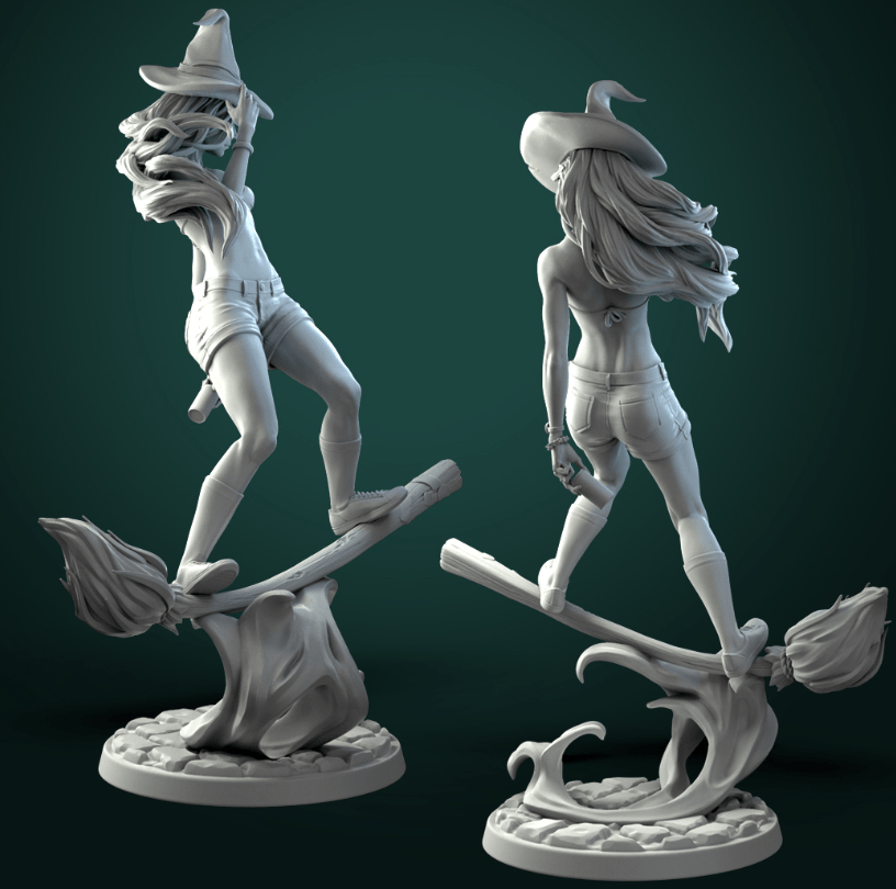 Anita the Young Witch 3D Resin Printed Model - 3D Fantasy Models