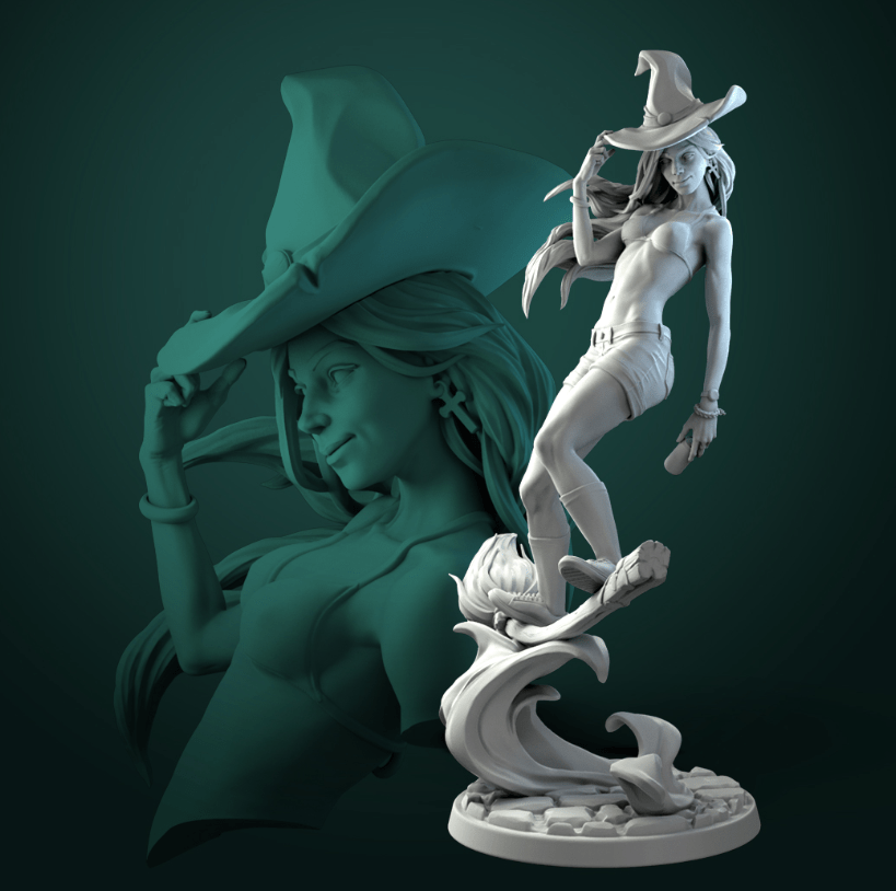 Anita the Young Witch 3D Resin Printed Model - 3D Fantasy Models