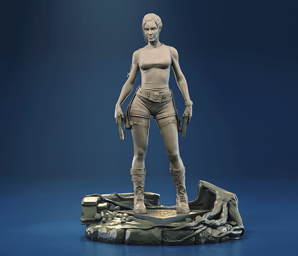 Lara Croft Tomb Raider (Angelina Jolie) 3D Resin Model Kit - 3D Fantasy Models