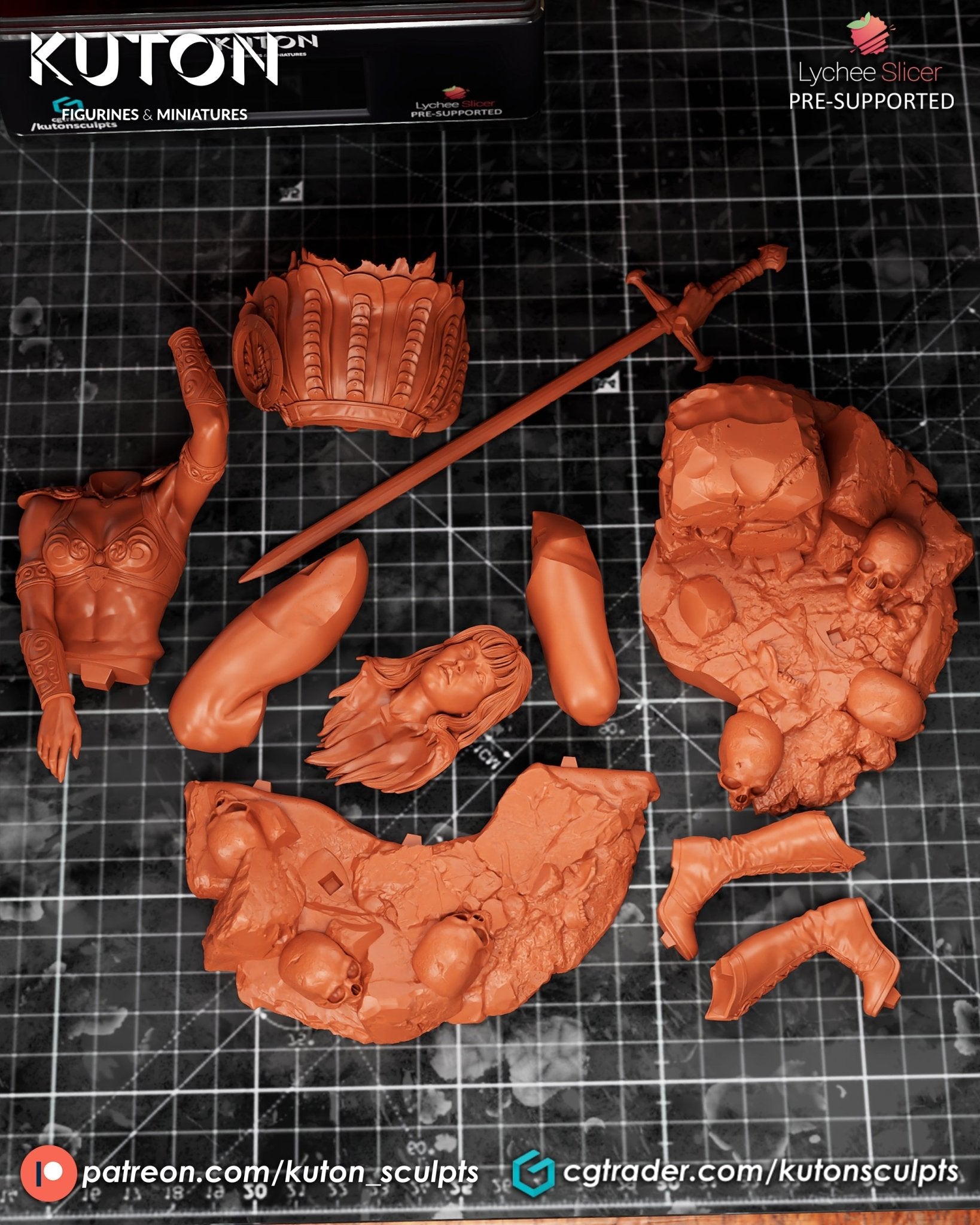 Xena Warrior Princess 3D Resin Printed Model - 3D Fantasy Models